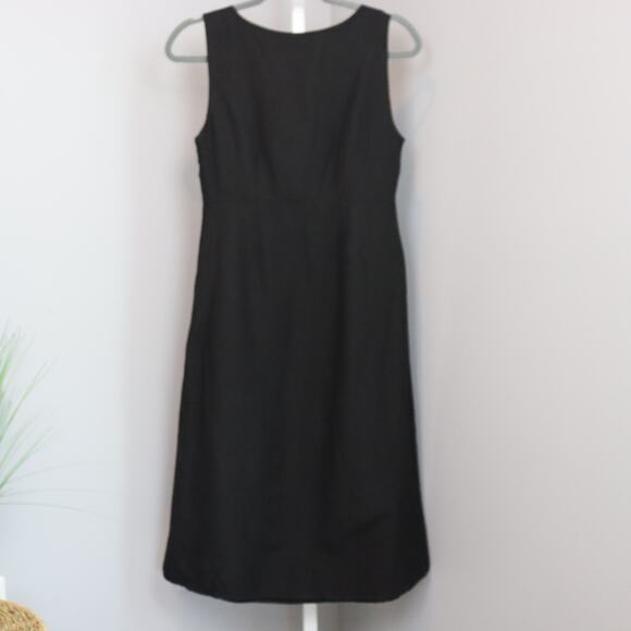 Mercer & Madison Black Sleeveless Midi Dress Size 4 Classic V-Neck Lined - Picture 2 of 6